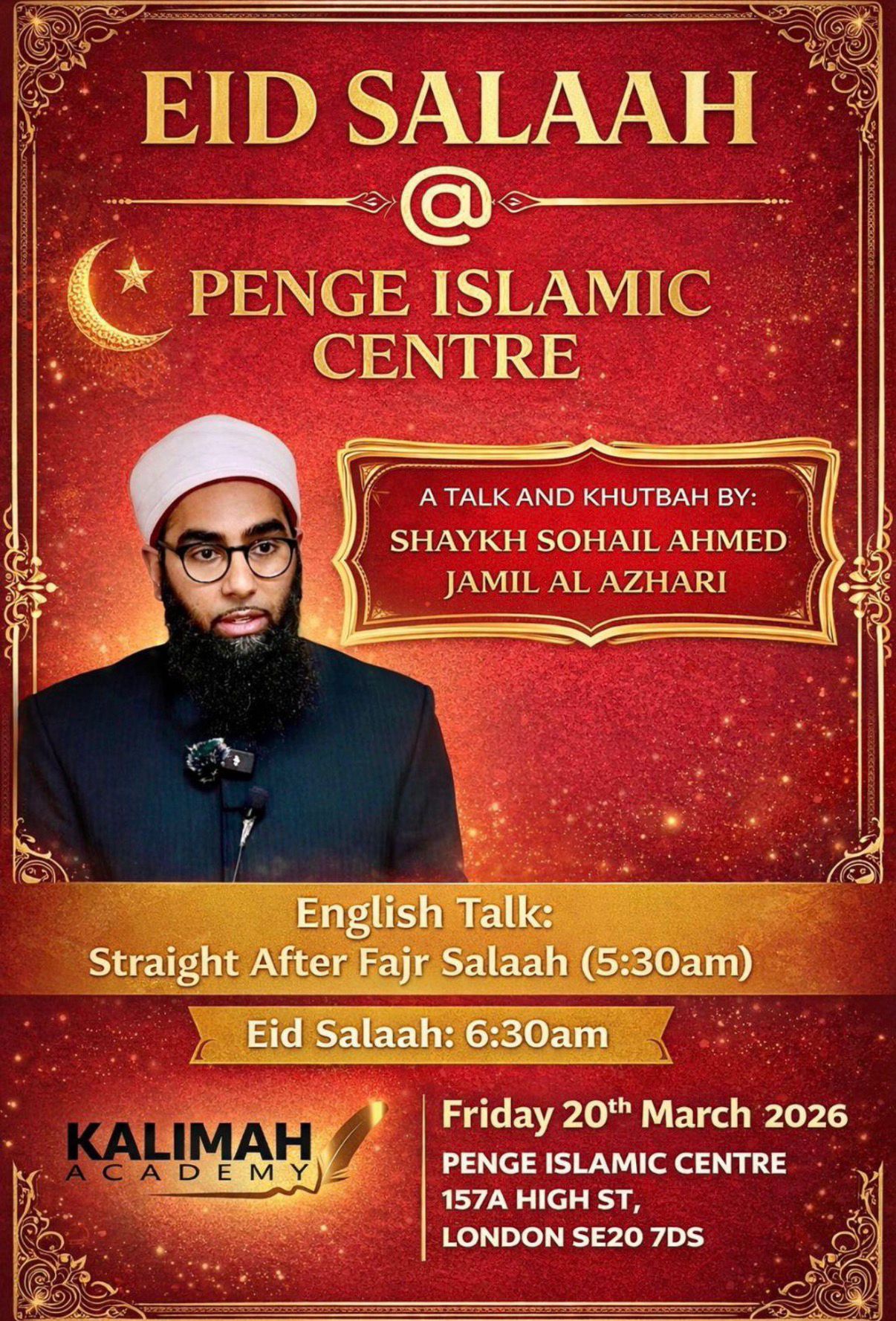 Eid Salah 2026 times poster